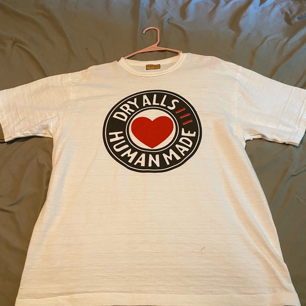 Human Made White T-Shirt with Red Logo
